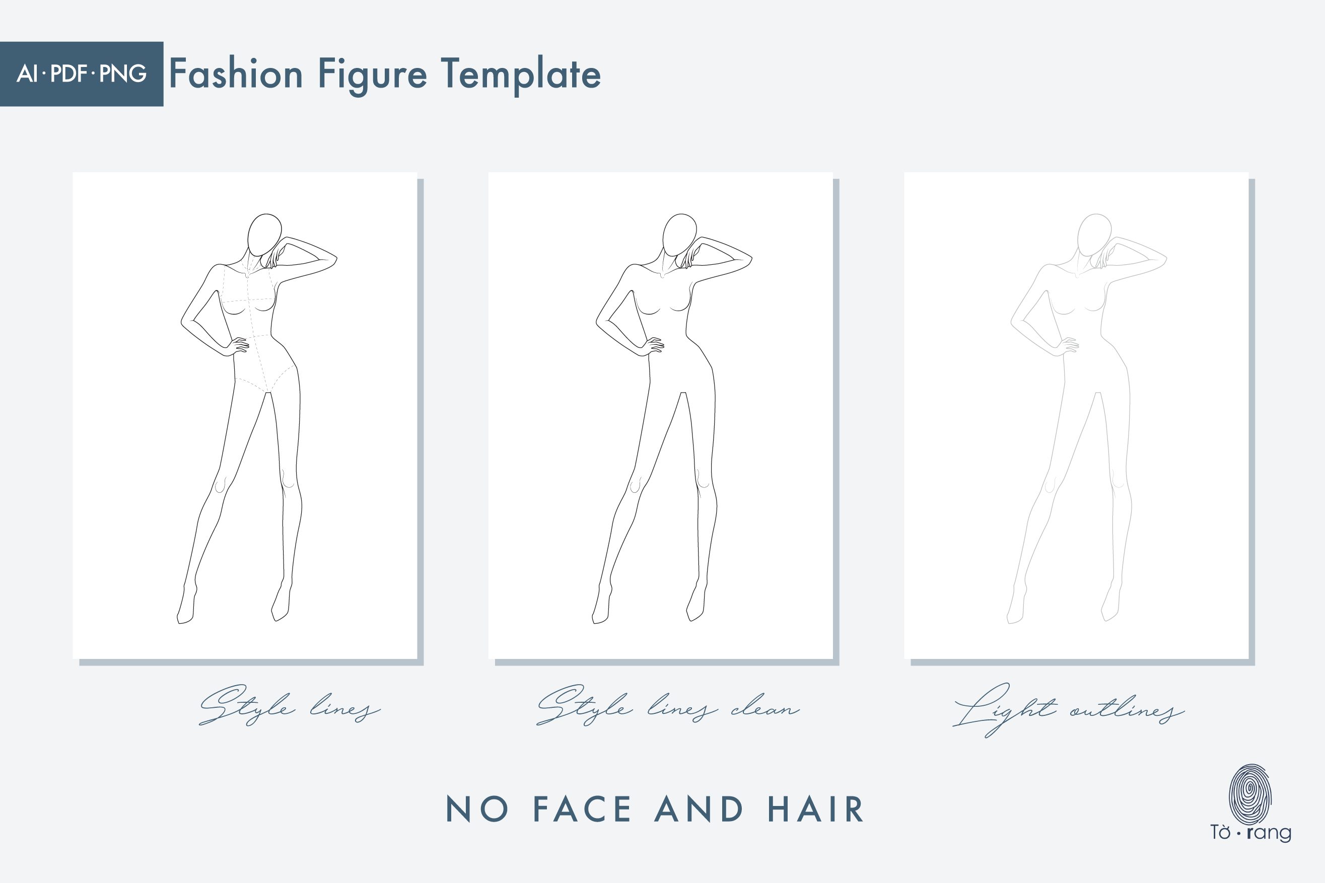 Female Fashion Figure Template, 9-Head Fashion Croquis, Fashion Illustration - Image 4