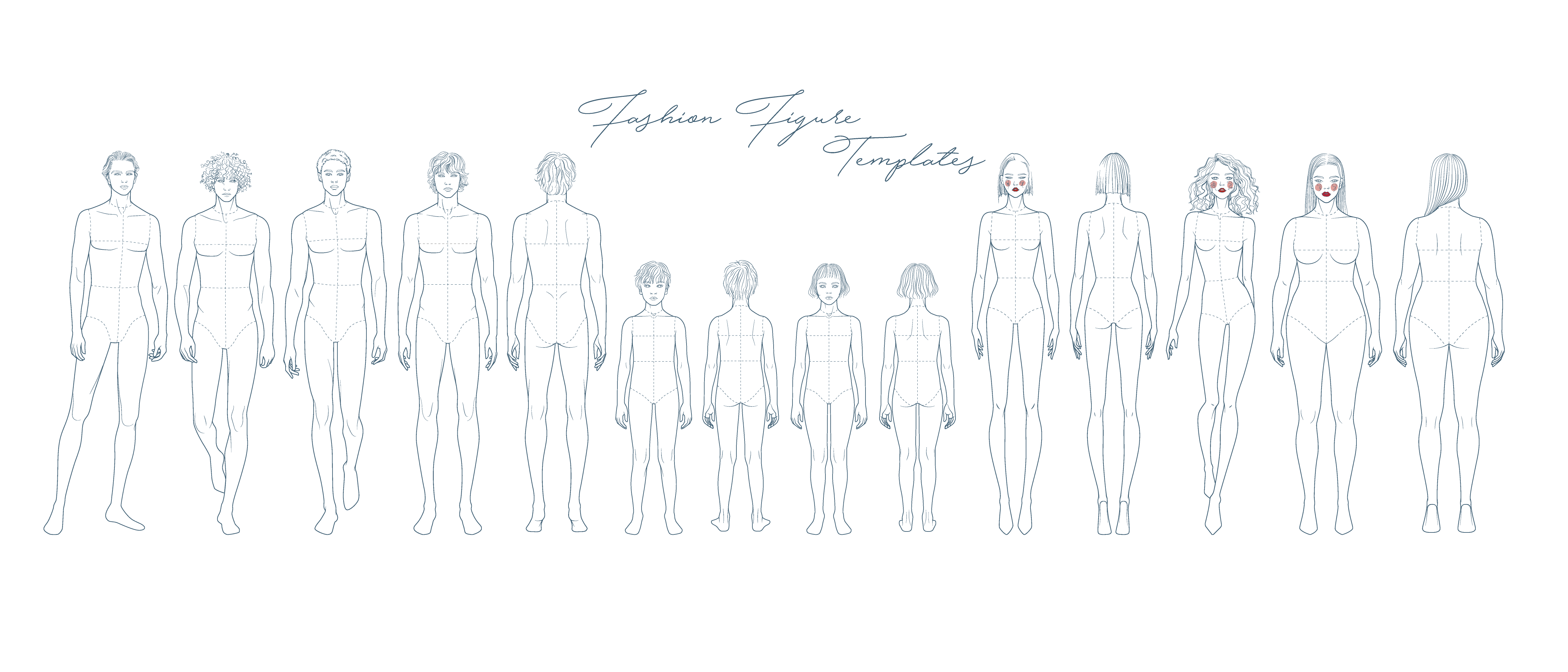 Torang Artwork - Fashion Croquis Templates, Vector Flat Sketches and Procreate Brushes