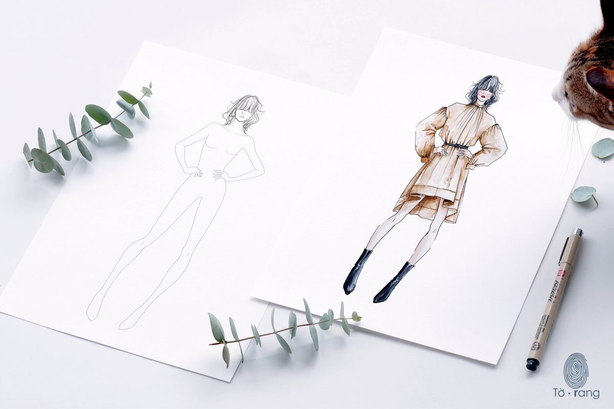 Female Figure Templates for Fashion Illustrations, 9-Head Fashion Croquis - Image 5