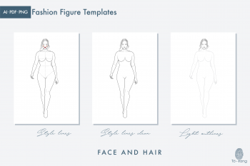 Female Plus Size Fashion Croquis, Catwalk Model, Figure Templates for Fashion Illustrations, 8 Head - Image 3