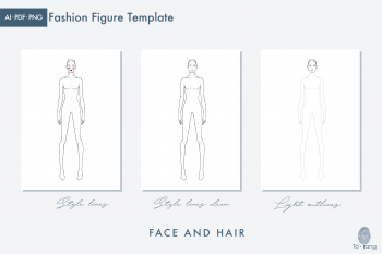 Female Fashion Figure Template – 9 Heads Fashion Croquis - Standing Pose - Image 3