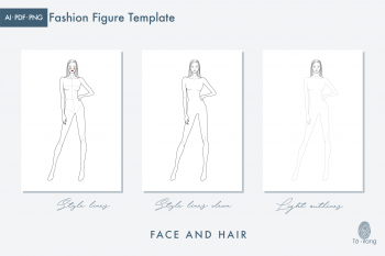 Female Fashion Figure Template, 9-Head Fashion Croquis, Figure Drawing for Fashion Design - Image 3