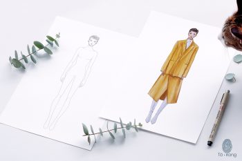 Female Standing Pose Croquis Bundle, 9-Head Fashion Figure, Female Croquis, Fashion Illustration, Hairstyle Templates, Front and Back Views - Image 9