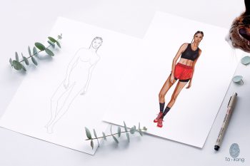 Female Fashion Figure Templates, Croquis Templates for Fashion Illustrations, 8 Head Fashion Croquis, Athletic Model Poses - Image 5
