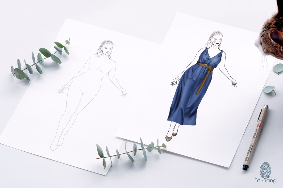 8 Female Plus Size Fashion Figure Templates, Curvy Croqui Templates, 8-Head Model Figures, Croquis Templates for Fashion Illustrations - Image 8