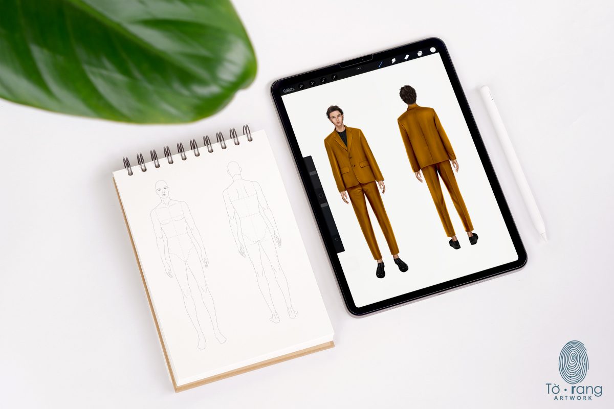 Male Fashion Croquis Templates, Front and Back, 3 Different Colored Skin Tones, 9-Head Fashion Figure, Fashion Illustration - Image 5