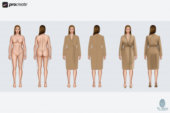 Plus Size Fashion Figure Templates, Curvy Croqui Templates, 3 Different Colored Skin Tones, 8-Head Fashion Croquis, Front and Back Views - Image 5