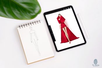 Female Fashion Croquis Template, Runway Pose, 9 Head Fashion Figure - Image 5