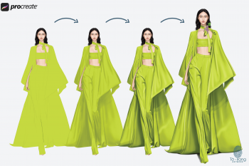 Female Fashion Croquis Templates, 10 Head Fashion Figure, Runway Pose, 3 Different Colored Skin Tones - Image 3