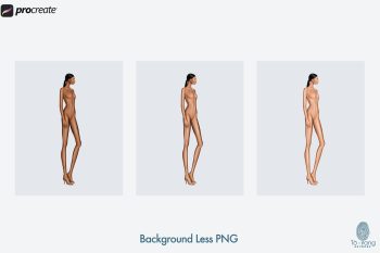 5 Female Fashion Croquis Templates - 3 Different Dark Skin Tones Color - 10 Head Fashion Figure - Image 7