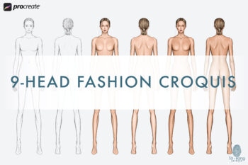 9-Head Fashion Figure Templates - Front & Back Standing Poses - PNG for Procreate - Image 4